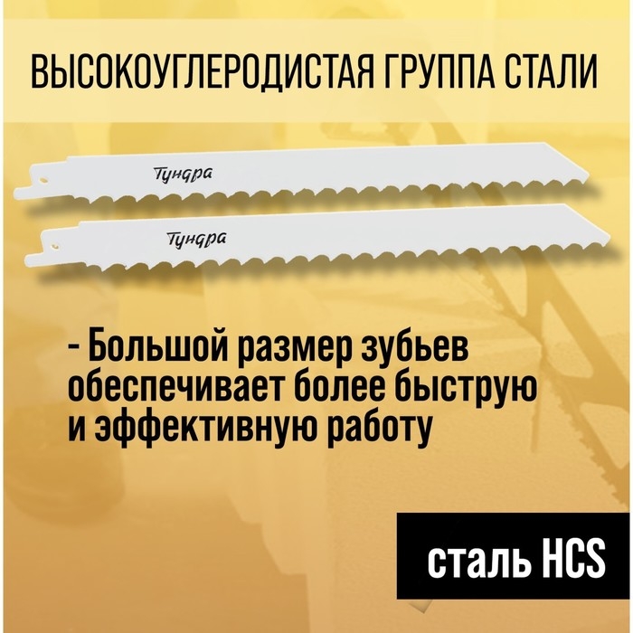 Полотна по дереву для сабельной пилы ТУНДРА, HCS, 200/227 х 8.5 мм, 2 шт. Полотна по дереву для сабельной пилы ТУНДРА, HCS, 200/227 х 8.5 мм, 2 шт.