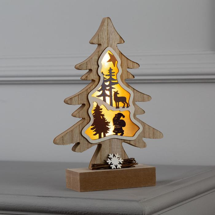 Светодиодная фигура «Ёлка» 15.5 × 23 × 5 см, дерево, батарейки АААх2 (не в комплекте), свечение тёплое белое Светодиодная фигура «Ёлка» 15.5 × 23 × 5 см, дерево, батарейки АААх2 (не в комплекте), свечение тёплое белое