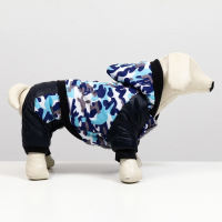 Комбинезон для собак на меховом подкладе с капюшоном, размер XL (ДС 35, ОШ 40, ОГ 48 см) Комбинезон для собак на меховом подкладе с капюшоном, размер XL (ДС 35, ОШ 40, ОГ 48 см)