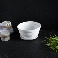 Горшок с подставкой &laquo;Алиса&raquo;, 0,7 л, цвет белый