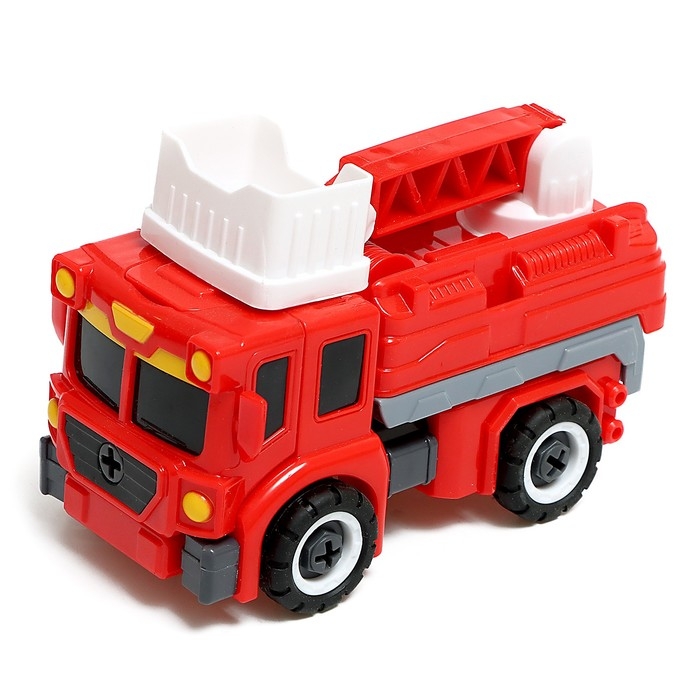 Конструктор винтовой &laquo;Пожарная&raquo;, 2 в 1 робот-машина