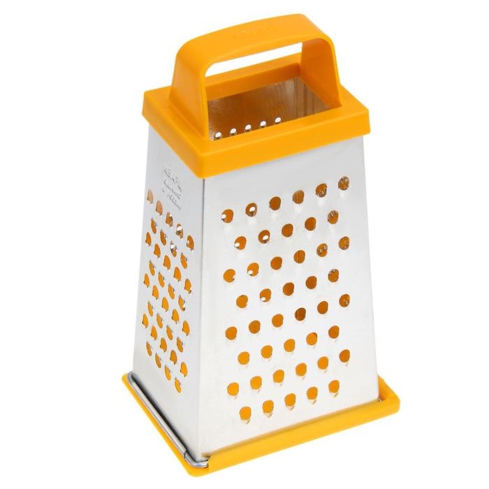 Тёрка &laquo;Универсал&raquo;, 4 грани, с крышкой-дозатором и пластиковой ручкой, 11&times;8,5&times;22 см, цвет МИКС