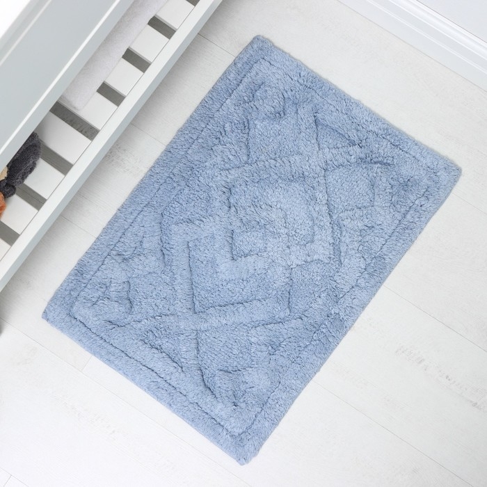 Коврик для дома Доляна &laquo;Нежность&raquo;, 40&times;60 см, цвет голубой