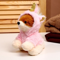 Мягкая игрушка &laquo;Собака&raquo;, в костюме единорога, 18 см, цвет розовый