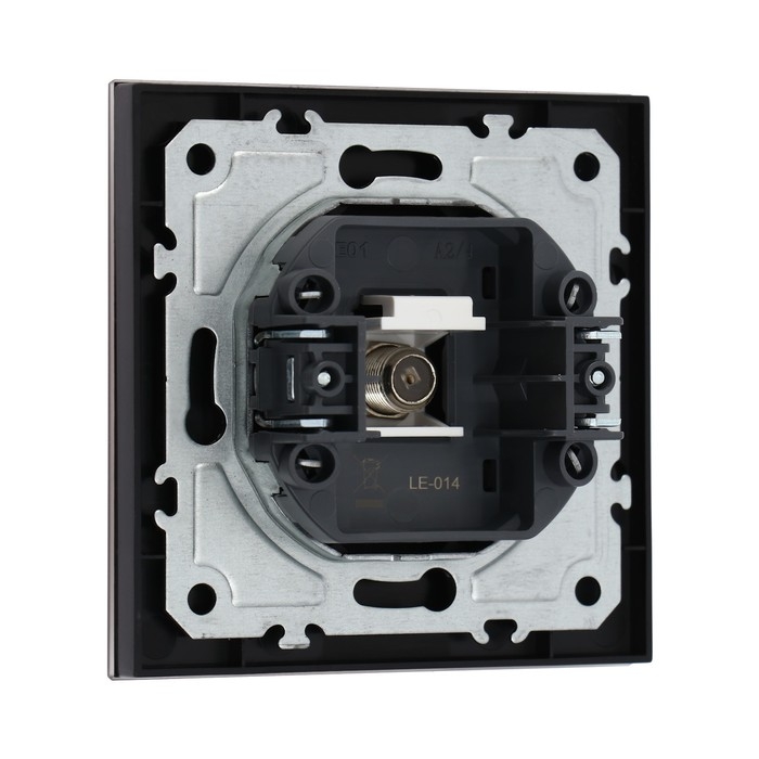 Розетка телевизионная одноместная TOT Matte Glass, скрытая, стекло, черная Розетка телевизионная одноместная TOT Matte Glass, скрытая, стекло, черная