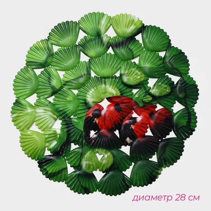 Коврик в раковину Доляна &laquo;Божья коровка&raquo;, 28&times;28 см