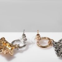 Серьги металл &laquo;Слиток&raquo; таяние, цвет серебряно-золотой