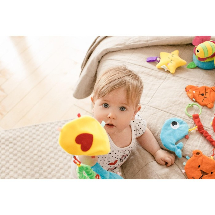 Растяжка - погремушка мягкая на кроватку/коляску &laquo;Малышка&raquo;, Крошка Я