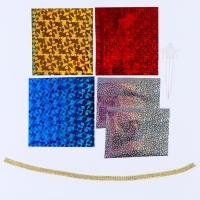 Аппликация фольгой на новый год «Снеговик со снегирем», новогодний набор для творчества Аппликация фольгой на новый год «Снеговик со снегирем», новогодний набор для творчества