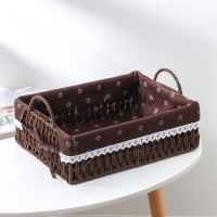 Корзина для хранения плетёная ручной работы Доляна &laquo;Маргаритки&raquo;, 31&times;22&times;10 см, цвет коричневый