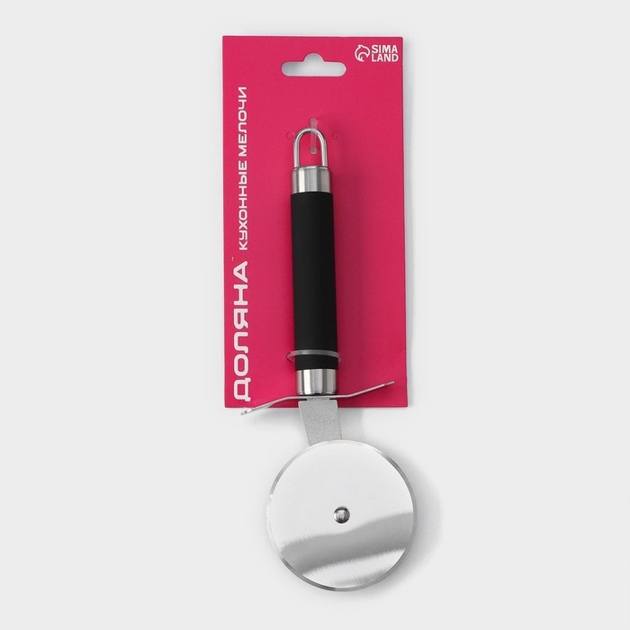 Нож для пиццы и теста Доляна &laquo;Нео&raquo;, 20 см, ручка soft - touch, цвет чёрный