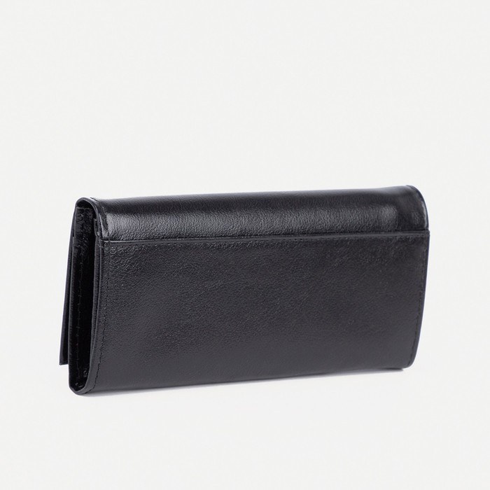 Кошелёк женский на кнопке, цвет чёрный Кошелёк женский на кнопке, цвет чёрный