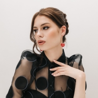 Серьги пластик &laquo;Ягодка&raquo; черешня, цвет красный в золоте