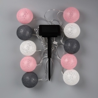 Садовая гирлянда на солнечной батарее &laquo;Клубки&raquo; Uniel, IP44, 1,8 м, теплый белый