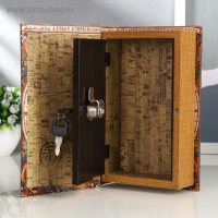 Сейф-книга дерево "Морской путь, карта" кожзам 21х13х5 см Сейф-книга дерево "Морской путь, карта" кожзам 21х13х5 см