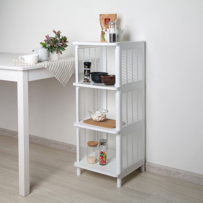 Этажерка напольная 4-х секционная Альтернатива &laquo;Лайт&raquo;, цвет белый