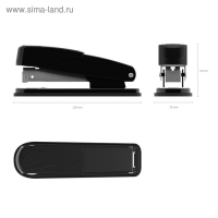 Степлер ErichKrause Quadro Half-strip, № 24/6, до 30 листов, антистеплер, чёрный