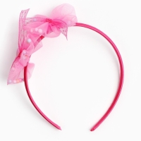Ободок для волос розовый, цветы, 11 см,  Коты аристократы