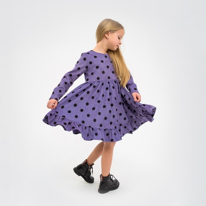 Платье детское KAFTAN Платье детское KAFTAN "Горох", р. 32 (110-116), сиреневый