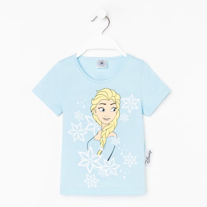 Футболка детская Disney "Frozen", рост 110-116 (32), голубой