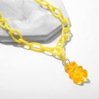 Кулон &laquo;Мишка&raquo; мармеладный, цвет жёлтый, 40 см