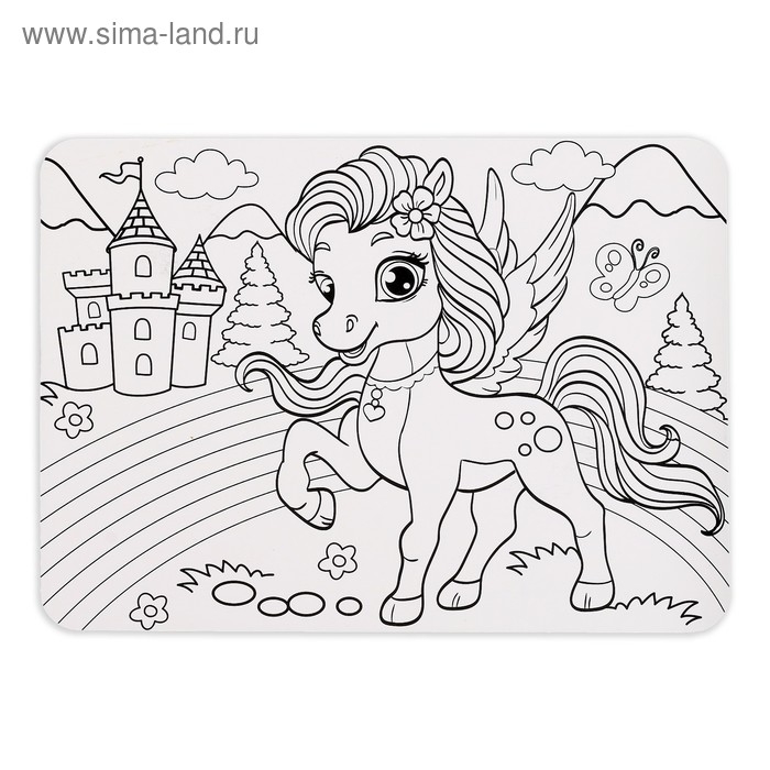 Пазл в рамке &laquo;Страна пони&raquo;, 34 детали + раскраска