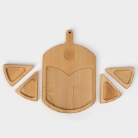 Подарочный набор деревянной посуды Adelica &laquo;Сырная мозайка&raquo;, доска разделочная 35&times;22 см, менажницы 4 шт, 12,5&times;9 см, берёза