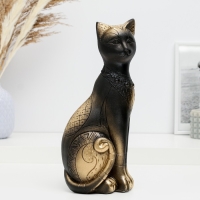 Фигура "Кот Фараон" черная в золоте, 28см Фигура "Кот Фараон" черная в золоте, 28см