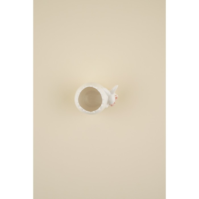 Подставка керамическая для яйца &laquo;Зайка&raquo;, 9&times;6,5&times;7 см, цвет белый