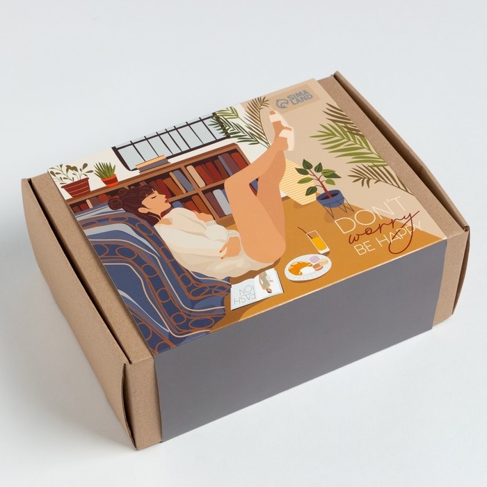 Набор подарочный Этель Be happy полотенце и акс (4 предм) Набор подарочный Этель Be happy полотенце и акс (4 предм)