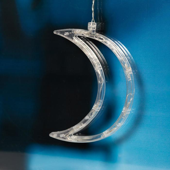 Гирлянда &laquo;Бахрома&raquo; 2.7 &times; 0.9 м с насадками &laquo;Месяц&raquo;, IP20, прозрачная нить, 138 LED, свечение белое, 8 режимов, 220 В