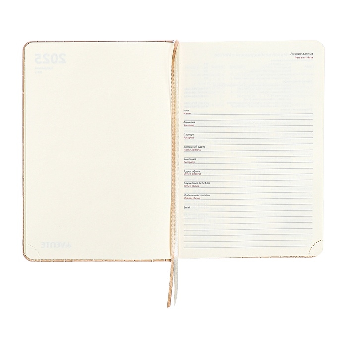 Ежедневник датированный 2025 A5 168 листов, deVENTE.Barbara, твердая обложка кожзам с поролоном, хлястик, перфорация, ляссе, блок 70, бежевый Ежедневник датированный 2025 A5 168 листов, deVENTE.Barbara, твердая обложка кожзам с поролоном, хлястик, перфорация, ляссе, блок 70, бежевый