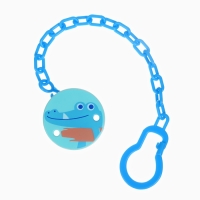 Набор: Соска - пустышка с держателем &laquo;Крокодил&raquo;, классичекая, +6 мес, цвет синий