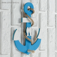 Вешалка "Якорь с рыбкой" голубой 28х20х6см Вешалка "Якорь с рыбкой" голубой 28х20х6см