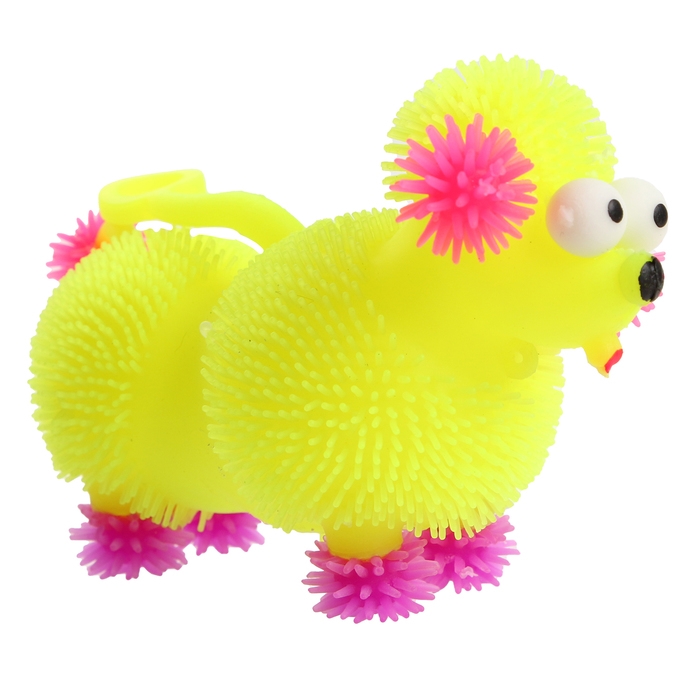 Мяч детский резиновый ёжка световой &laquo;Пудель&raquo;, цвета МИКС , в шоубоксе