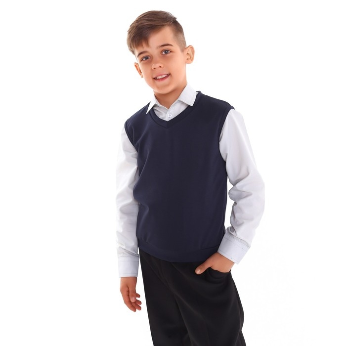 Школьный жилет для мальчика, цвет синий, рост 164 Школьный жилет для мальчика, цвет синий, рост 164