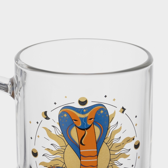 Кружка стеклянная чайная &laquo;Мистические змеи&raquo;, 320 мл, МИКС