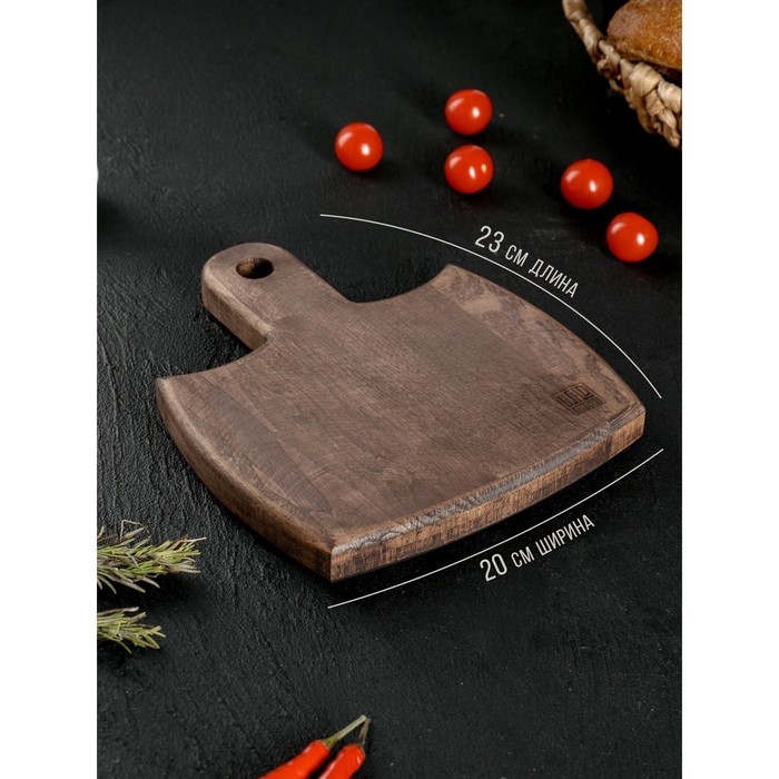 Доска разделочная для подачи Wild Kitchen, 23×20×2.5 см, граб темный Доска разделочная для подачи Wild Kitchen, 23×20×2.5 см, граб темный