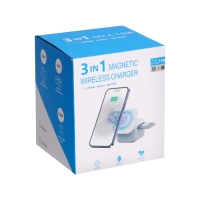 Беспроводное зарядное устройство 3 в 1 H31, 15 W, подсветка, Type-C, белая Беспроводное зарядное устройство 3 в 1 H31, 15 W, подсветка, Type-C, белая