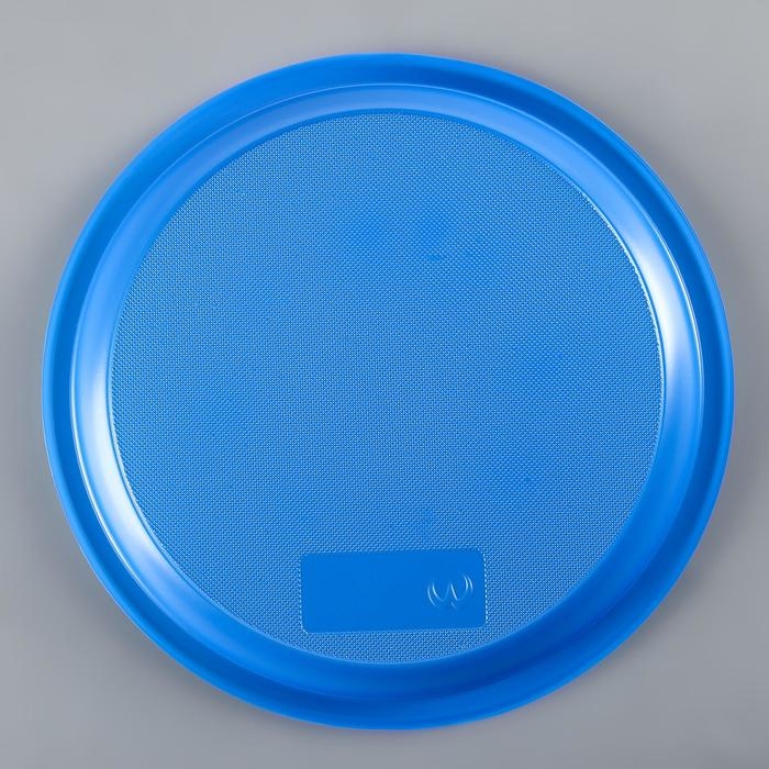 Тарелки одноразовые, d= 21 см, цвет синий, 12 шт/уп Тарелки одноразовые, d= 21 см, цвет синий, 12 шт/уп