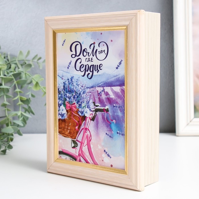 Ключница Ключница "Велосипед с лавандой" белый 15х21 см МИКС