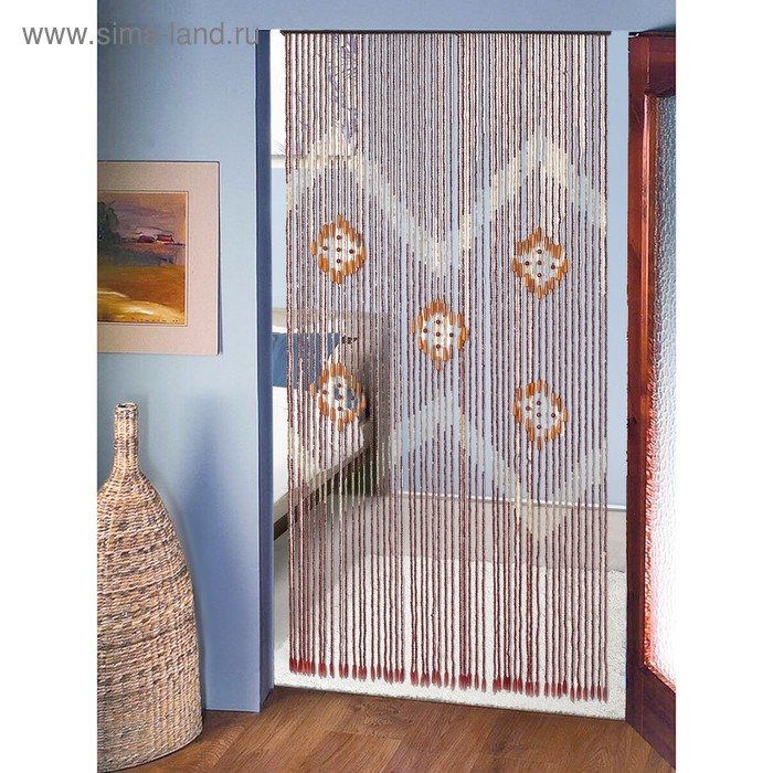Занавеска декоративная деревянная, 90×195 см, 52 нити Занавеска декоративная деревянная, 90×195 см, 52 нити