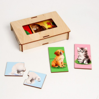 Пазл двойной «Животные» (головоломка), 12 пазлов, 24 детали Пазл двойной «Животные» (головоломка), 12 пазлов, 24 детали