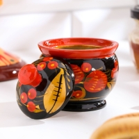 Солонка «Ягодка», с крышкой, 8,5×6 см, хохлома Солонка «Ягодка», с крышкой, 8,5×6 см, хохлома