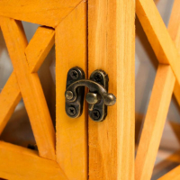 Подсвечник дерево на 1 свечу "Фонарь трапеция" коричневый жёлтый 20,5х12,5х12,5 см