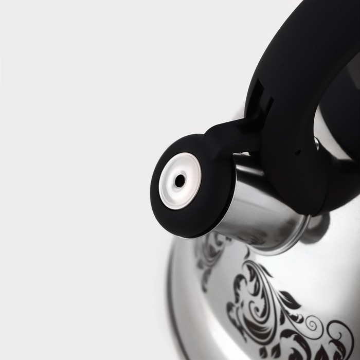 Чайник со свистком из нержавеющей стали Доляна &laquo;Расцвет&raquo;, 2,8 л, фиксированная ручка, с индикатором нагрева