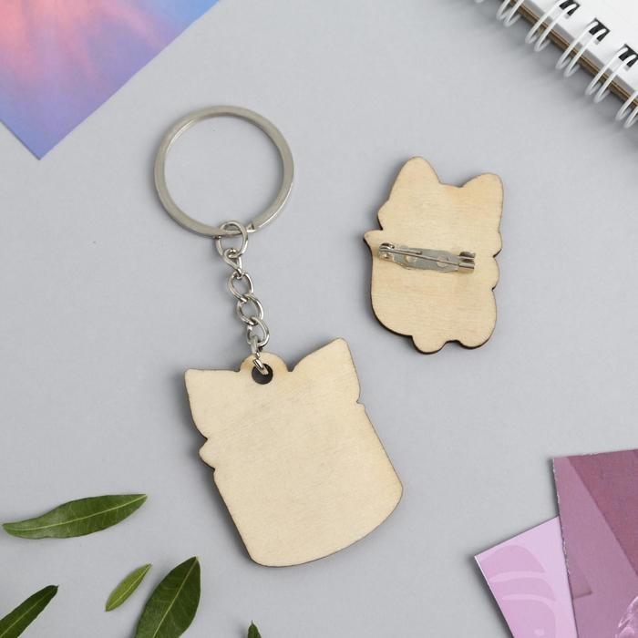 Брелок для ключей, значок, сувенир &laquo;Лисенок&raquo;, набор, 6,8 х 10,5 см.