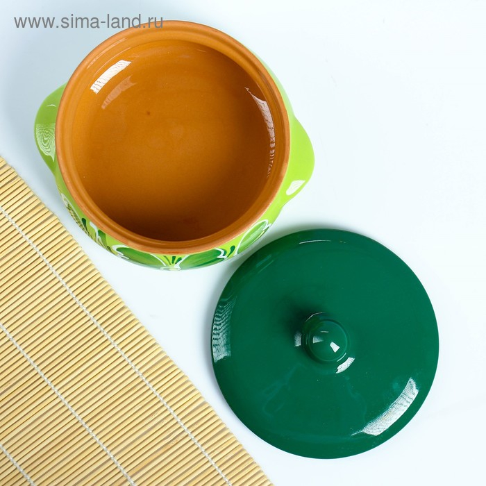 Горшок керамический для запекания Горшок керамический для запекания "Борисовский" 0,7л / 15х9см, зеленый