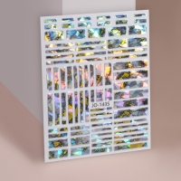 Наклейки для ногтей «Битое стекло», фольгированные, цвет фиолетовый/золотистый/графит Наклейки для ногтей «Битое стекло», фольгированные, цвет фиолетовый/золотистый/графит