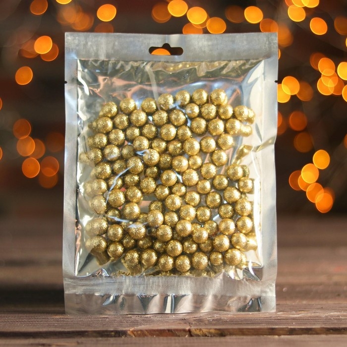 Фигурка для поделок и декора &laquo;Шар&raquo;, набор 100 шт., размер 1 шт. 0,4-0,7 см, цвет золото